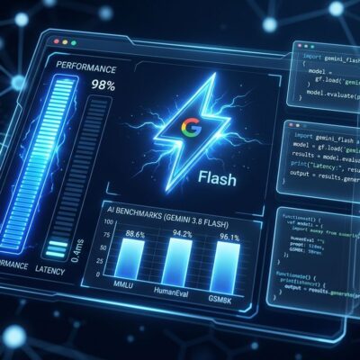 Google Gemini 3.8 Flash AI model benchmark dashboard showing performance metrics for coding agents