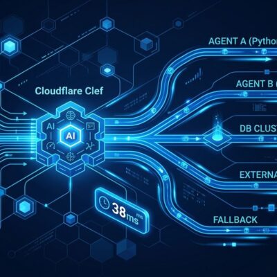 Cloudflare Clef open-weight decision model routing visualization with blue decision nodes and branching paths