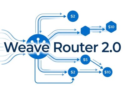 Weave Router 2.0 intelligent AI model routing diagram showing cost optimization paths between frontier and cheaper models