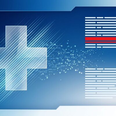 AI security model detecting silent patient record access flaw in Epic MyChart system, blue and white tech visualization