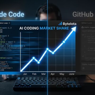 Bar chart showing Claude Code at 39% adoption overtaking GitHub Copilot at 21% based on JetBrains 2026 developer survey of 15000 developers