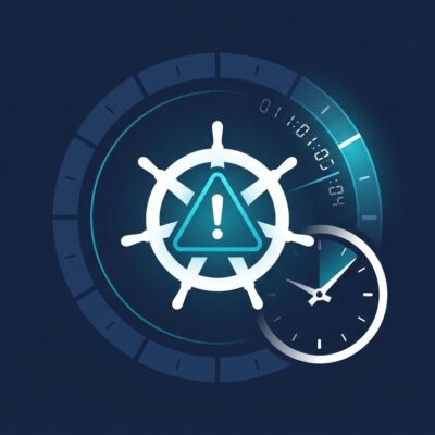 Kubernetes logo with security warning overlay showing EOL deadline countdown