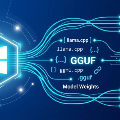 Windows ML llama.cpp integration showing GPU NPU CPU routing for local AI inference