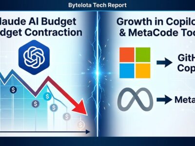 Split-screen showing Microsoft and Meta logos on one side and Claude AI icon on the other, representing the enterprise decision to cut internal Claude Code usage