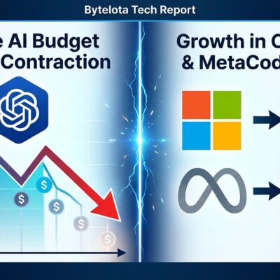 Split-screen showing Microsoft and Meta logos on one side and Claude AI icon on the other, representing the enterprise decision to cut internal Claude Code usage