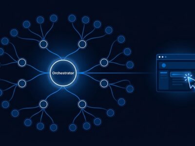 OpenAI Agents API showing multi-agent orchestration tree and computer use browser automation