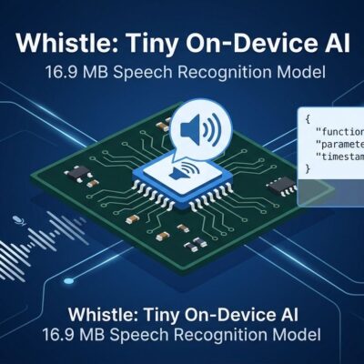 Whistle 16.9 MB speech model chip with audio wave and tool call output