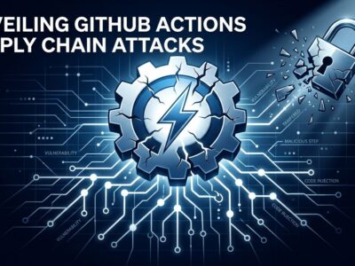 GhostAction supply chain attack showing GitHub Actions workflow icon cracking open with git branch tree revealed, symbolizing credential theft from repository history