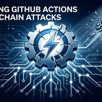 GhostAction supply chain attack showing GitHub Actions workflow icon cracking open with git branch tree revealed, symbolizing credential theft from repository history
