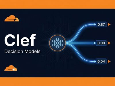 Cloudflare Clef open-source decision models for AI agent routing - probability branching diagram