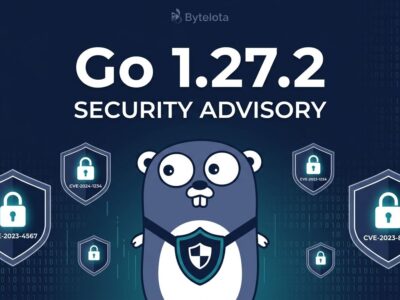 Go gopher with security shield icons representing CVE patches in Go 1.27.2