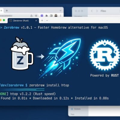 Zerobrew Rust-powered Homebrew alternative featured image showing terminal and speed visualization