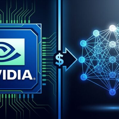 Split-screen diagram showing NVIDIA chip on left and Reflection AI Beam neural network on right, representing NVIDIA acquisition talks