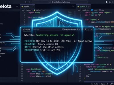 VS Code 1.141 editor interface showing Copilot agent sandboxing security feature with blue shield visualization