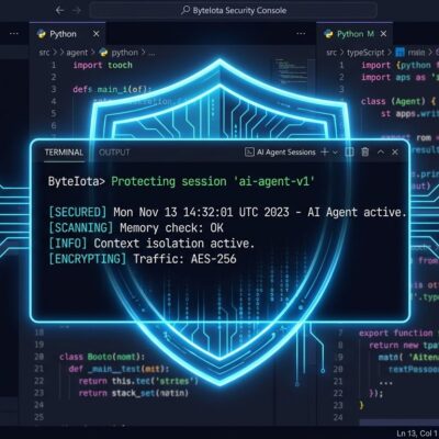 VS Code 1.141 editor interface showing Copilot agent sandboxing security feature with blue shield visualization