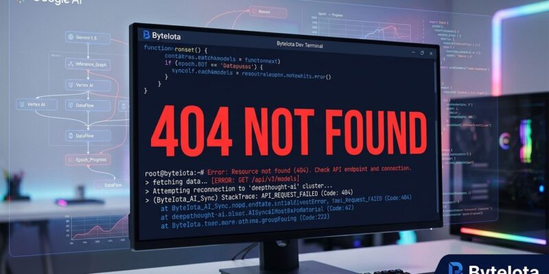 Developer terminal showing 404 NOT FOUND error when attempting to access Gemini 4 Argon API