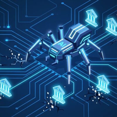 AI agentic pentesting framework ARTEX used in South Korean bank breaches — circuit board with robotic AI agent and glowing bank icons