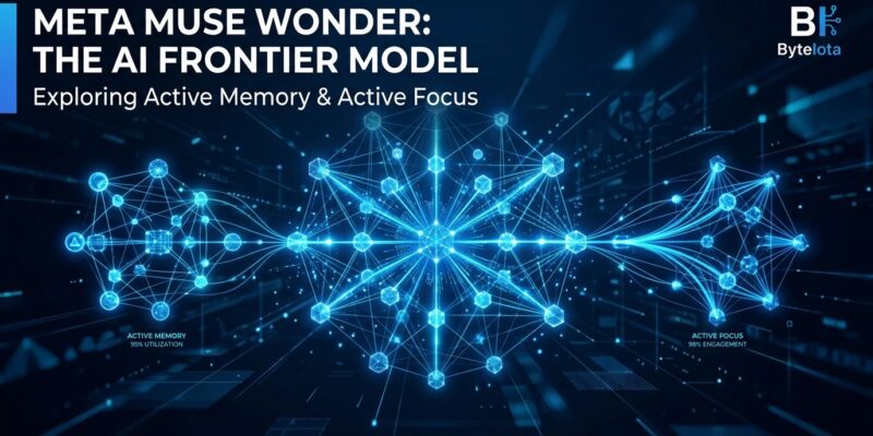 Meta Muse Wonder frontier AI model visualization - neural network with blue branding