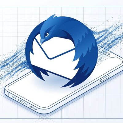 Thunderbird bird icon landing on iPhone with Swift logo - open source email app coming to iOS