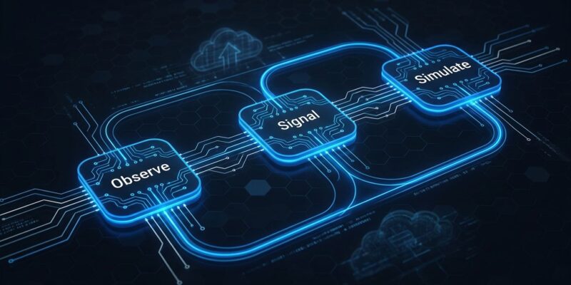 DigitalOcean Agent Improve Loop dashboard showing Insights, Signals, and Evaluations and Simulations for AI agent observability