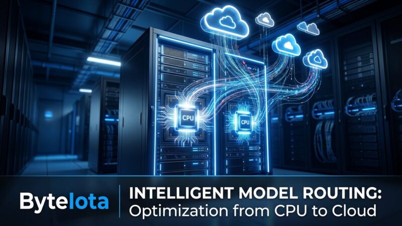 AMD Helion server rack with CPU nodes and model routing between frontier and local AI models
