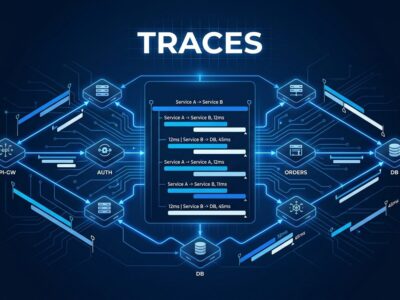 Distributed tracing diagram showing Claude agent spans and observability nodes connected with OpenTelemetry