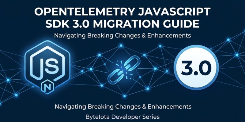 OpenTelemetry JavaScript SDK 3.0 distributed tracing network diagram showing migration breaking changes