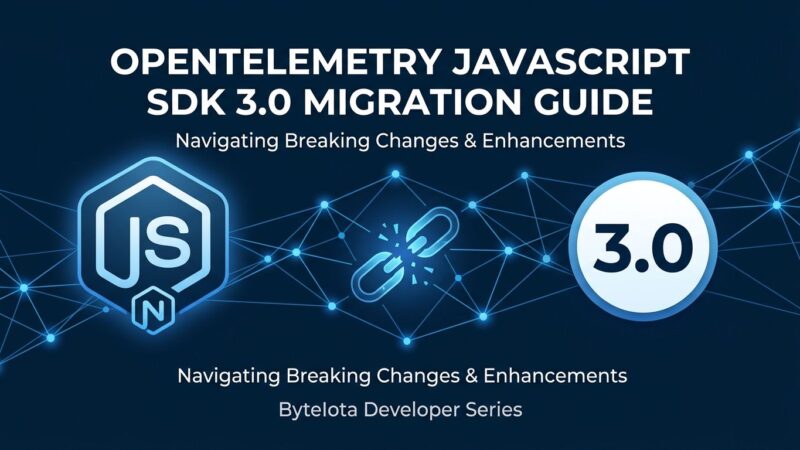 OpenTelemetry JavaScript SDK 3.0 distributed tracing network diagram showing migration breaking changes