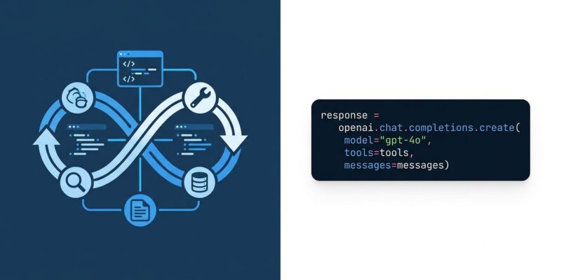 OpenAI Agents API agent loop diagram with Python code