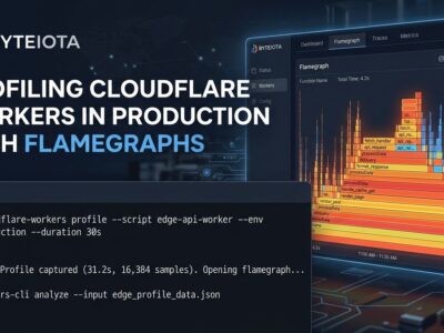 Cloudflare Workers dashboard showing an interactive flamegraph for on-demand CPU and memory profiling in production