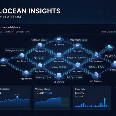 DigitalOcean Insights dashboard showing AI agent metrics, logs, and traces in a unified observability platform