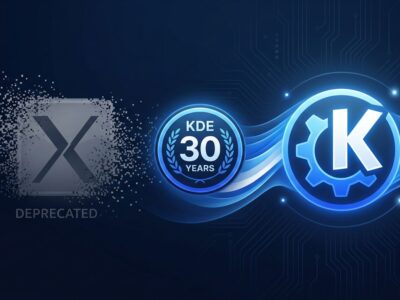KDE Plasma 6.8 removes X11 session support, showing transition from X11 to Wayland with KDE 30th anniversary branding