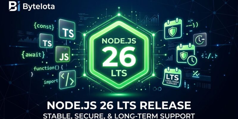 Node.js 26 LTS release on October 28 featuring Temporal API default global and native TypeScript execution