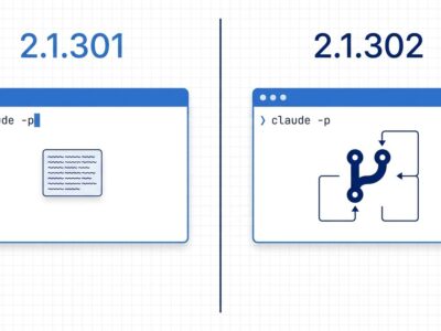Split-screen comparison showing Claude Code subagent behavior before and after version 2.1.302 default change