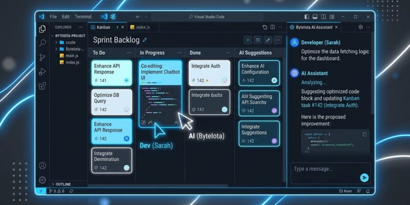 VS Code 1.142 showing Copilot agent canvases with a Kanban board panel beside the chat interface