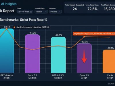 Bar chart comparing AI coding model benchmark scores and costs on SlopCodeBench October 2026