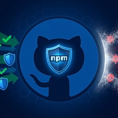 GitHub Package Firewall blocking malicious npm packages with shield protection and security controls