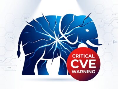 PHP elephant logo with fracture lines symbolizing critical RCE vulnerability CVE-2026-109618
