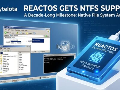 ReactOS open-source Windows clone now supports NTFS partition installation