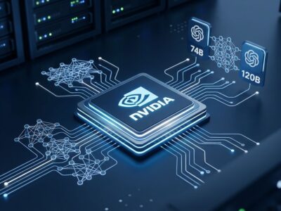 NVIDIA Nemotron 3.5 GPU chip with glowing blue neural network connections representing local AI agent deployment