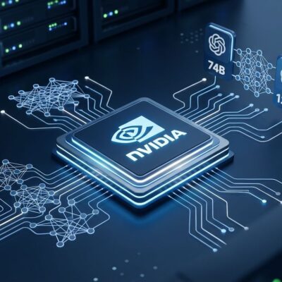 NVIDIA Nemotron 3.5 GPU chip with glowing blue neural network connections representing local AI agent deployment