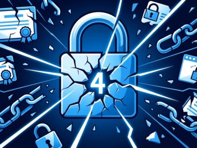 Cracked padlock revealing the number 4 inside, representing the eMudhra CA private key compromise where keys had near-zero entropy