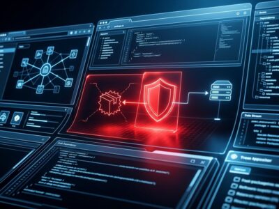 A repository firewall interface blocking malicious packages pulled by AI agents, illustrating Nexus Repository Pro+ supply chain security