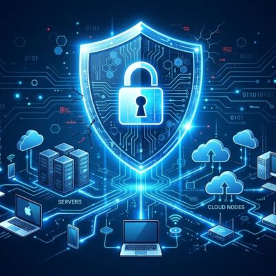 Digital shield protecting a network of AI agents and developer machines — Solo.io Agentshield and Agentdesktop governance tools