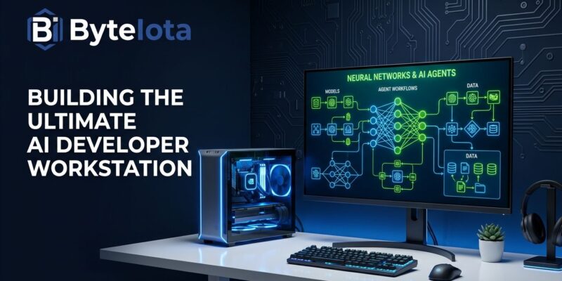 NVIDIA DGX Spark 64GB compact desktop AI workstation with glowing blue LED accents displaying neural network diagrams on screen