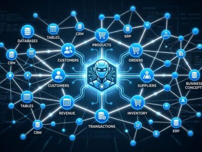 NVIDIA Agent Knowledge Foundation knowledge graph connecting enterprise data to AI agents with blue neural network visualization