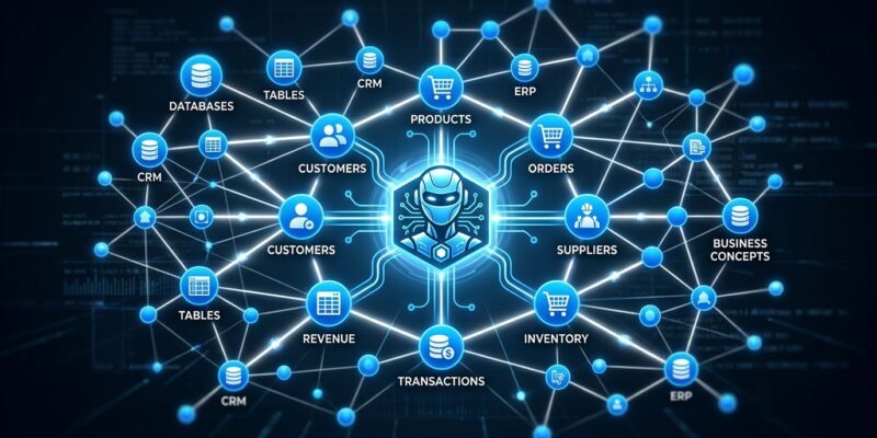 NVIDIA Agent Knowledge Foundation knowledge graph connecting enterprise data to AI agents with blue neural network visualization