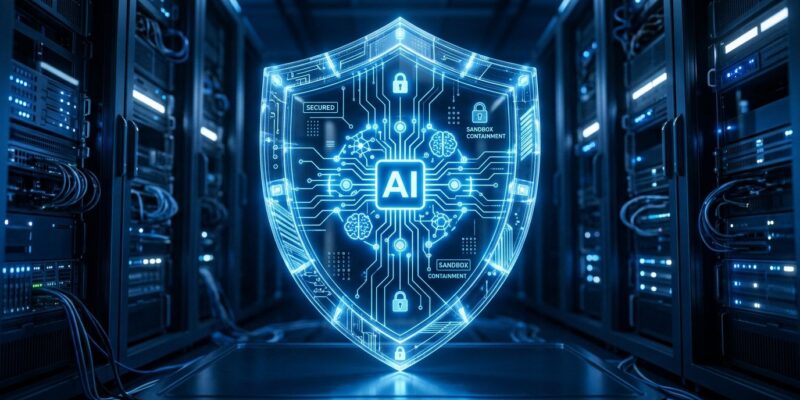 NVIDIA OpenShell sandbox protecting an AI agent with kernel-level isolation and credential security