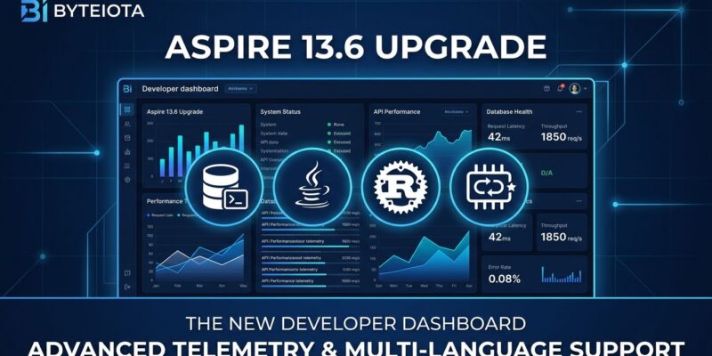 Aspire 13.6 dashboard with persistent telemetry, database REPLs, and Java Rust hosting