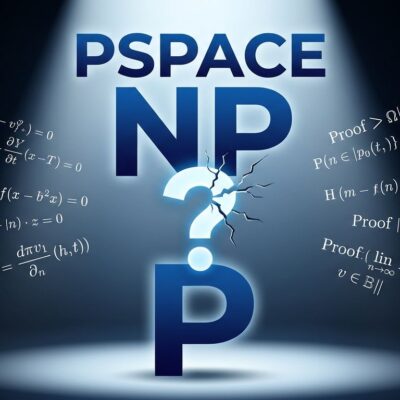 Complexity class hierarchy P NP PSPACE with ETH boundary fracture effect representing OpenAI AI mathematical discoveries